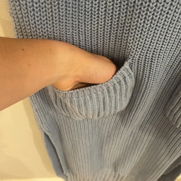 FREE PEOPLE Elodie Maxi Dress size‎ small NWT flawless blue cable sweater dress